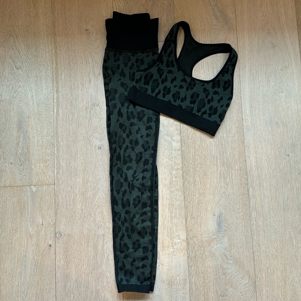 Leopard print workout set